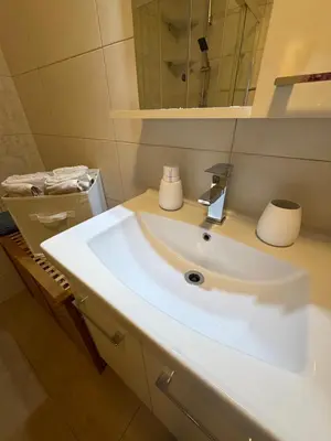 Ein Badezimmer in der Unterkunft Ferienwohnung