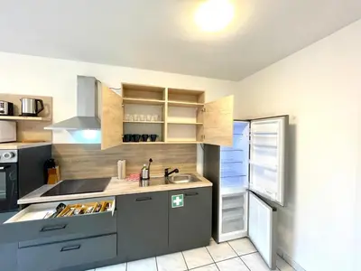 Küche/Küchenzeile in der Unterkunft Wohnung 4 Eppertshausen
