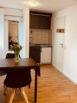 Küche/Küchenzeile in der Unterkunft Ferienwohnung Weinbergtraum