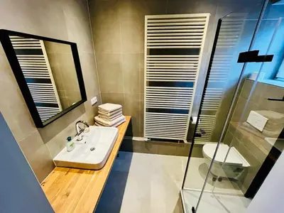 Ein Badezimmer in der Unterkunft Ferienapartment für 2 Personen in Alsheim