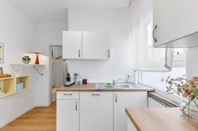 Küche/Küchenzeile in der Unterkunft WHONAP - NØMY I Küche I Zentral I Balkon I Business