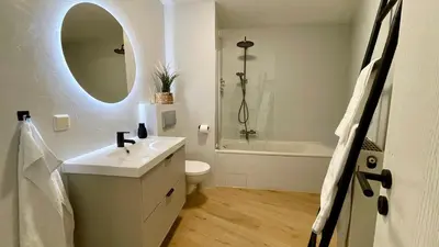 Ein Badezimmer in der Unterkunft Design Apartment Gruppen & Business 10 min zu SAP