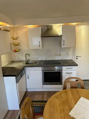 Küche/Küchenzeile in der Unterkunft Ferienwohnung Im Einklang