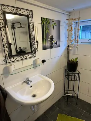 Ein Badezimmer in der Unterkunft Ferienwohnung Im Einklang