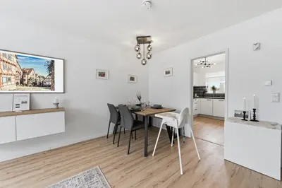 Küche/Küchenzeile in der Unterkunft Stilvolle Ferienwohnung im historischen Zentrum für 6 Personen und Parkplatz