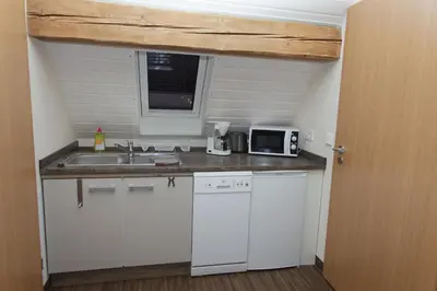 Küche/Küchenzeile in der Unterkunft Haus am Asang