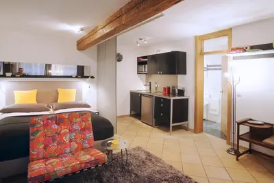 Küche/Küchenzeile in der Unterkunft Rheintor-Apartment