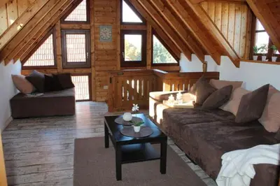 Ein Sitzbereich in der Unterkunft Ferienhaus Annabell