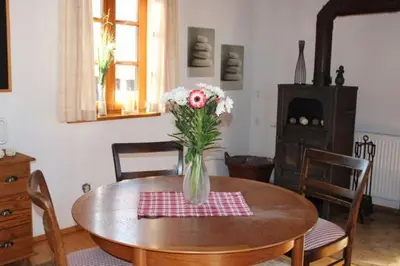 Ein Sitzbereich in der Unterkunft Ferienhaus Annabell