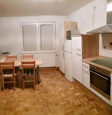 Küche/Küchenzeile in der Unterkunft Monteurzimmer Fritsche-Tauberbischofsheim