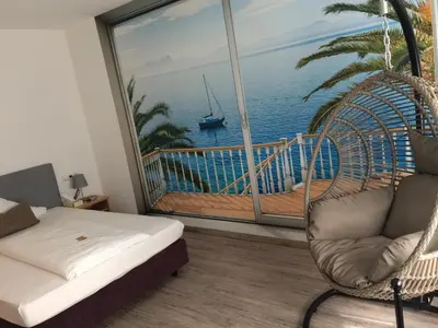 Ein Sitzbereich in der Unterkunft Hotel Schober