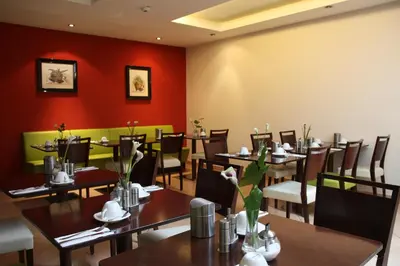 Ein Sitzbereich in der Unterkunft Hotel-Restaurant 1735