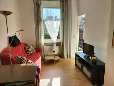 Ein Sitzbereich in der Unterkunft Eulennest-lu