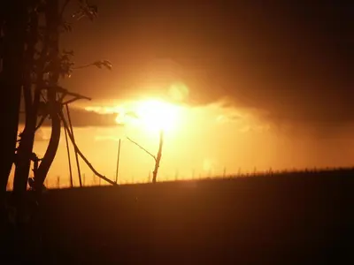 Blick auf den Sonnenuntergang/Sonnenaufgang von der Pension aus oder aus der Nähe