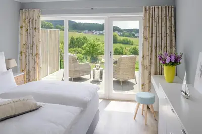 Ein Bett oder Betten in einem Zimmer der Unterkunft Das Hardberg
