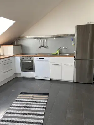 Küche/Küchenzeile in der Unterkunft Ferienwohnung Schantz