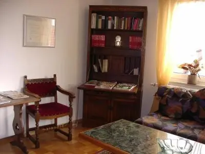 Ein Sitzbereich in der Unterkunft Gästehaus Eichwald
