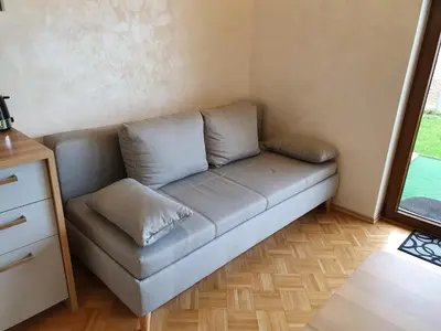 Ein Sitzbereich in der Unterkunft FeWo Lingenfeld