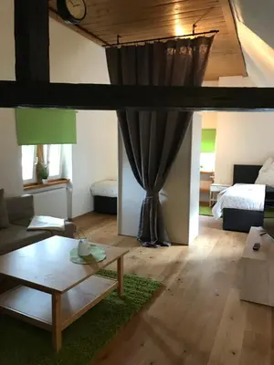 Ein Bett oder Betten in einem Zimmer der Unterkunft Gästehaus Windheim (Karlsruher Denkmal)