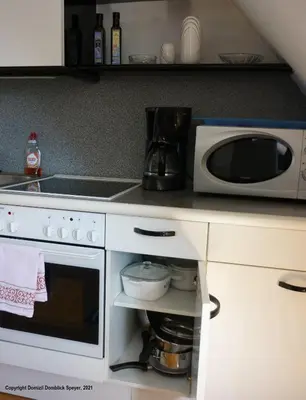 Küche/Küchenzeile in der Unterkunft Domizil Domblick Speyer City, Garage, 50m2
