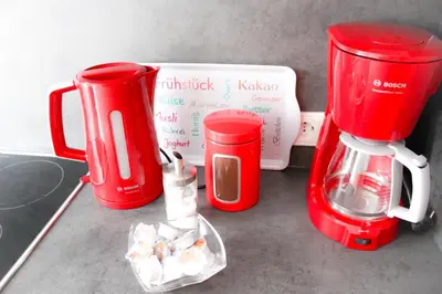 Kaffee-/Teezubehör in der Unterkunft Ferienwohnung Schwalbennest