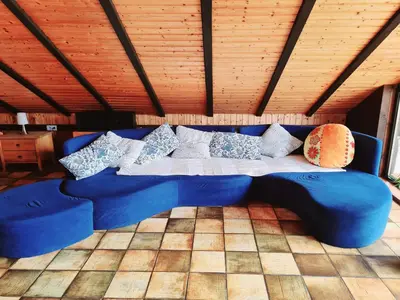 Ein Sitzbereich in der Unterkunft Villa Josy