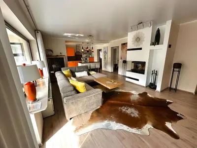 Küche/Küchenzeile in der Unterkunft Wellness Ferienwohnung Szymecki- Sauna & Whirpool bei Heidelberg