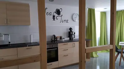 Küche/Küchenzeile in der Unterkunft Gästeappartements Bierfässl