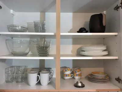 Küche/Küchenzeile in der Unterkunft Ferienwohnung Familie Hinrichs