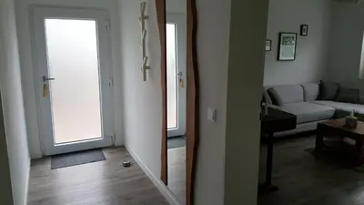 Ein Sitzbereich in der Unterkunft Ferienwohnung am Modenbach