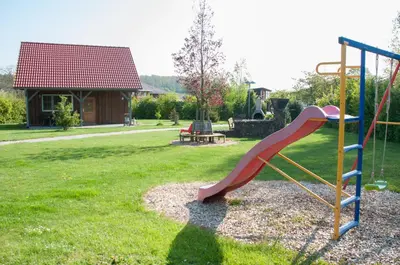 Ein Kinderspielbereich in der Unterkunft Hagwaldhof