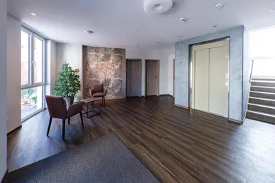 Ein Sitzbereich in der Unterkunft Landhotel Hopp Garni