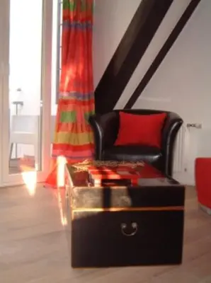 Ein Sitzbereich in der Unterkunft Appartement Kirschgarten Mainz Rochusstraße