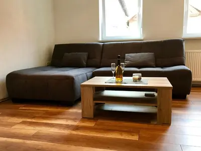Ein Sitzbereich in der Unterkunft Villa Kerzenheimer Tor