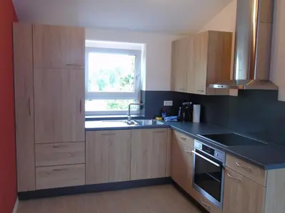 Küche/Küchenzeile in der Unterkunft Wein- Appartements Borth