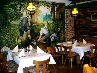 Ein Restaurant oder anderes Speiselokal in der Unterkunft Wirtshaus zum Wilddieb