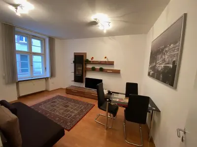 Ein Sitzbereich in der Unterkunft 2 Zimmer Appartement am Bismarckplatz Heidelberg