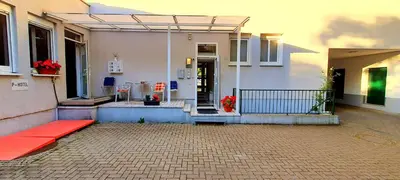 Ein Balkon oder eine Terrasse in der Unterkunft Hotel Deutscher Hof