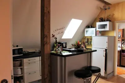 Küche/Küchenzeile in der Unterkunft Phönix aus der Asche