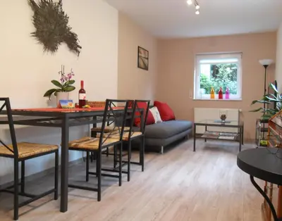 Ein Sitzbereich in der Unterkunft Ferienwohnung in Hahnheim, Rheinhessen