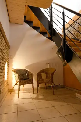 Ein Sitzbereich in der Unterkunft Ferienwohnung Pforte 7