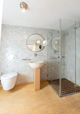 Ein Badezimmer in der Unterkunft Darmstadt Loft