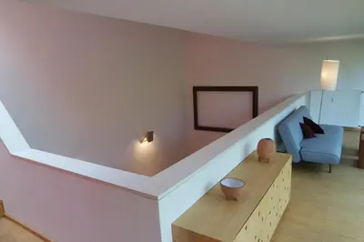 Ein Sitzbereich in der Unterkunft Darmstadt Loft