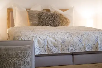 Ein Bett oder Betten in einem Zimmer der Unterkunft Die Fruchtstub