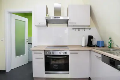 Küche/Küchenzeile in der Unterkunft Charlotte Flat Heidelberg
