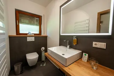 Ein Badezimmer in der Unterkunft Hotel Landgasthof Oberschnorrhof