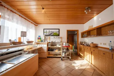 Küche/Küchenzeile in der Unterkunft Hotel Landgasthof Oberschnorrhof