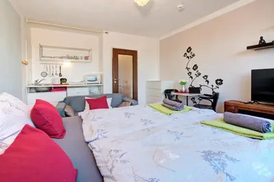 TV/Unterhaltungsangebot in der Unterkunft Blick über Karlsruhe - Ferienwohnung Panorama