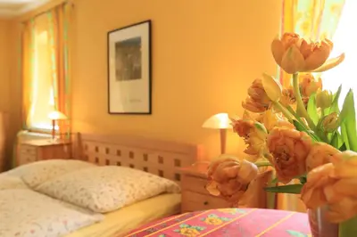 Ein Bett oder Betten in einem Zimmer der Unterkunft Hotel Weingewolbe