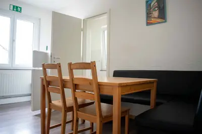 Ein Sitzbereich in der Unterkunft Ferienwohnung Gruppenhaus bis 12 Personen